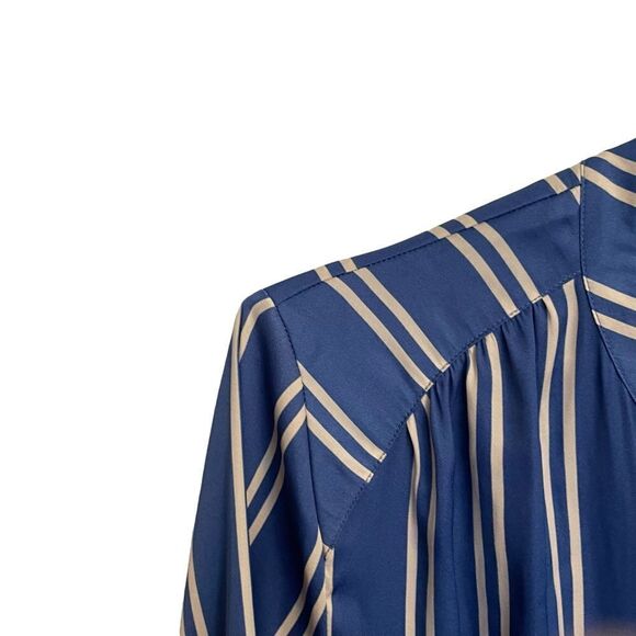 Scotch and Soda Aloha White and Blue Striped Midi Dress Size XL NEW - Picture 5 of 11